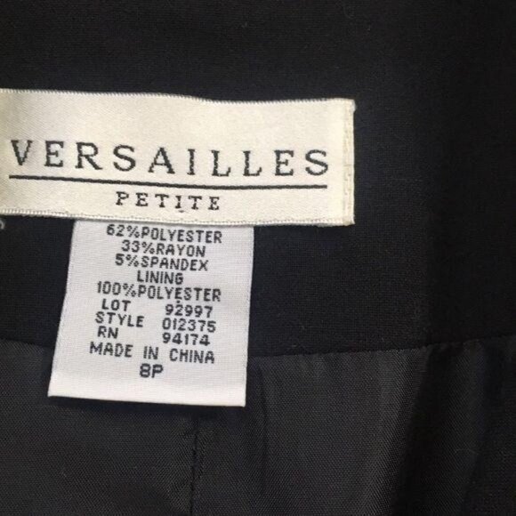 Versailles Blazer Jacket Suit Coat Black 8 Petite - Picture 8 of 8